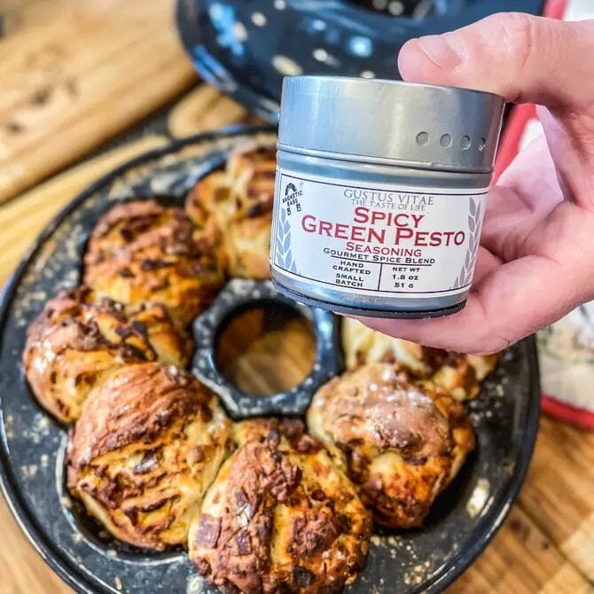 Spicy Green Pesto Seasoning Gourmet Seasonings Gustus Vitae