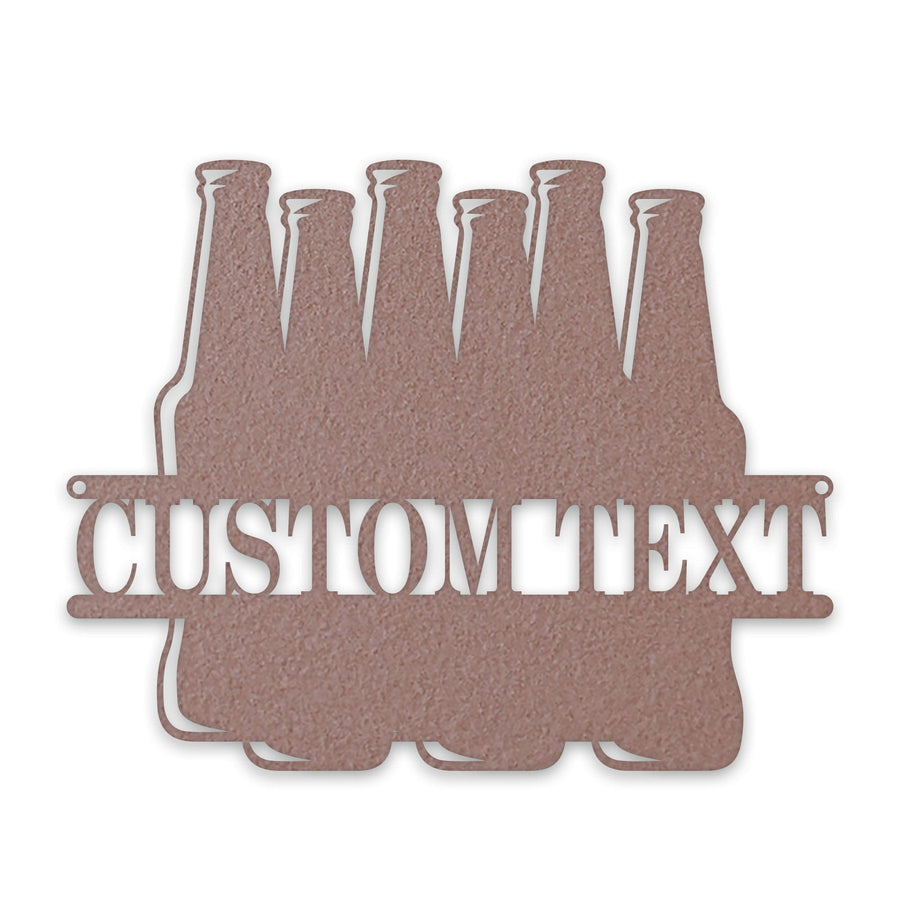Split Beer Bottle Custom Metal Sign