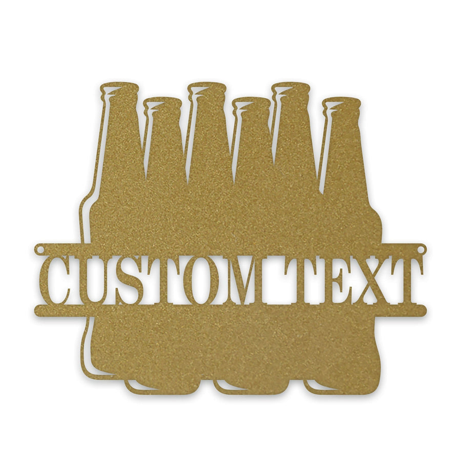 Split Beer Bottle Custom Metal Sign