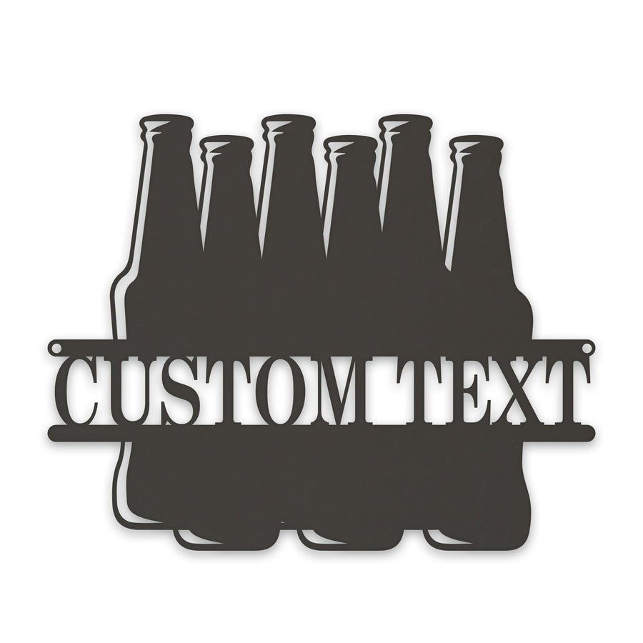 Split Beer Bottle Custom Metal Sign