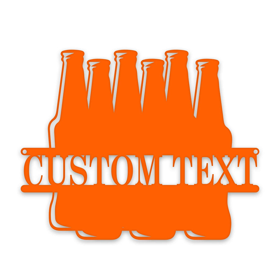 Split Beer Bottle Custom Metal Sign