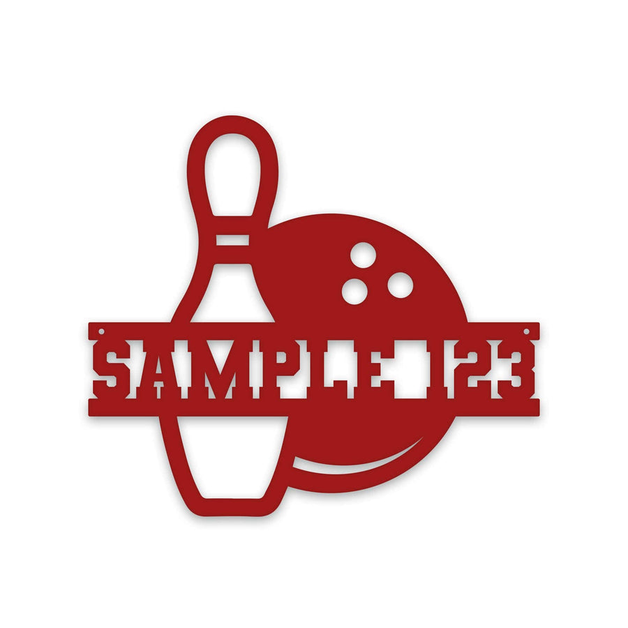 Sport Ball Monogram - Bowling - Personalized Metal Sport Sign