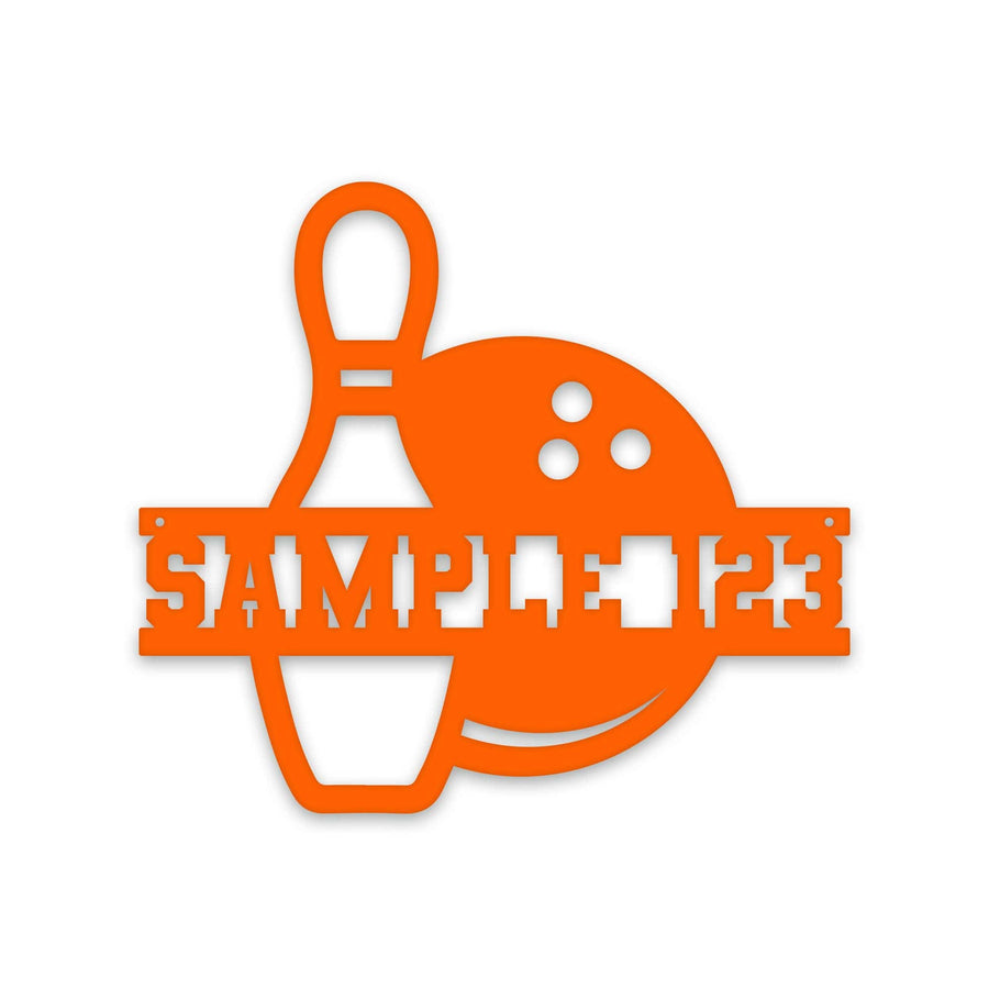 Sport Ball Monogram - Bowling - Personalized Metal Sport Sign
