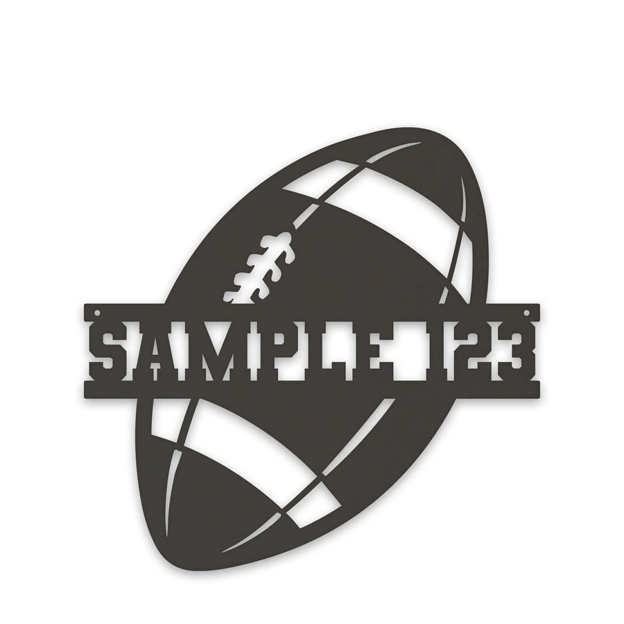 Sport Ball Monogram - FOOTBALL- Personalized Metal Sport Sign