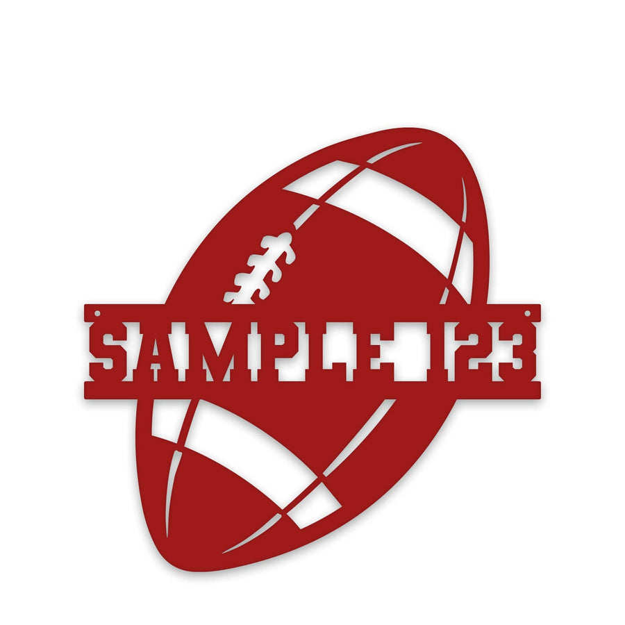 Sport Ball Monogram - FOOTBALL- Personalized Metal Sport Sign