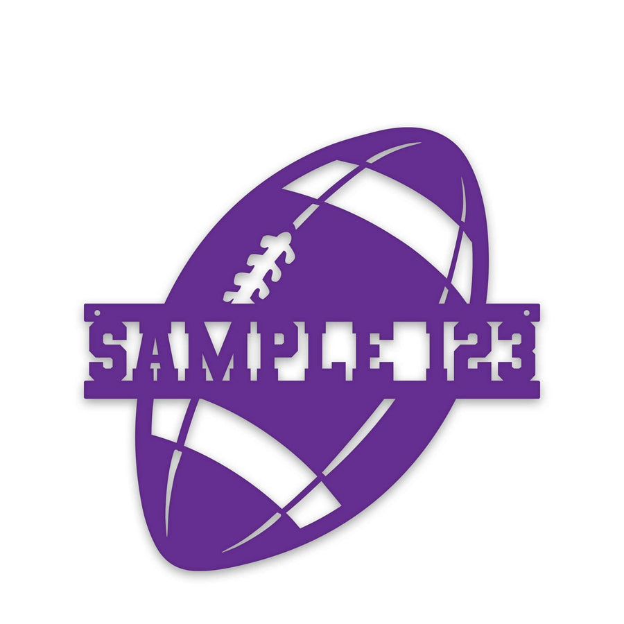 Sport Ball Monogram - FOOTBALL- Personalized Metal Sport Sign