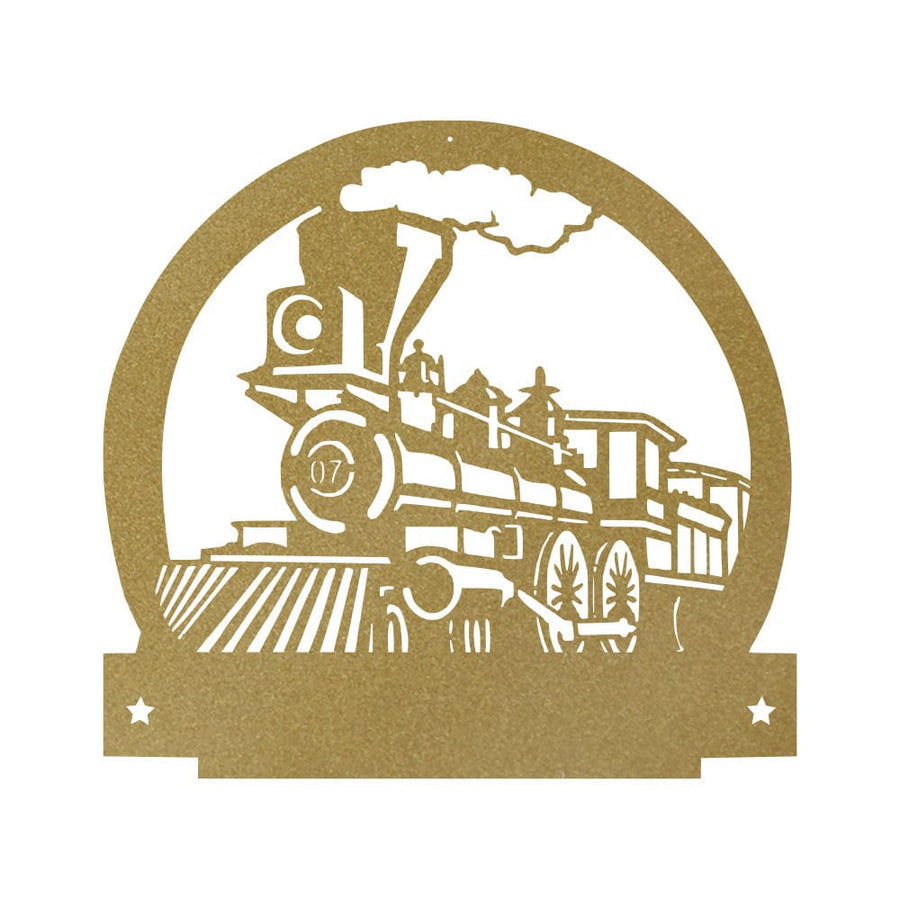 Steam Train Monogram Metal Sign
