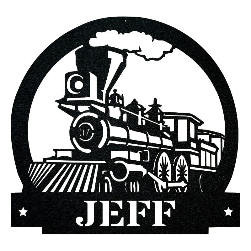 Steam Train Monogram Metal Sign