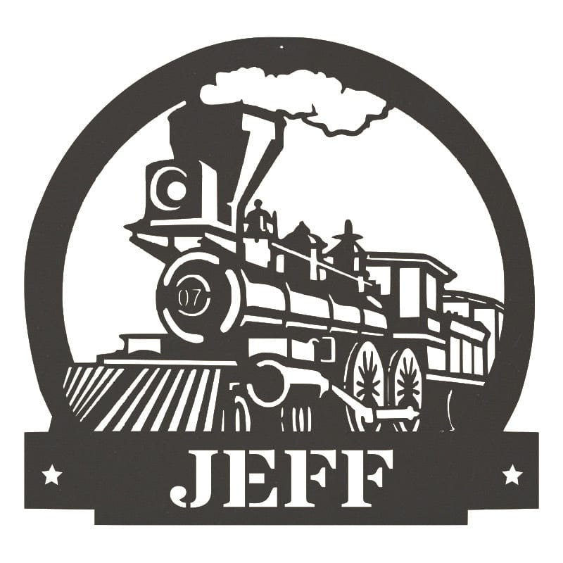 Steam Train Monogram Metal Sign