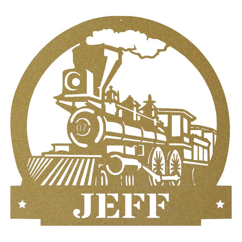 Steam Train Monogram Metal Sign
