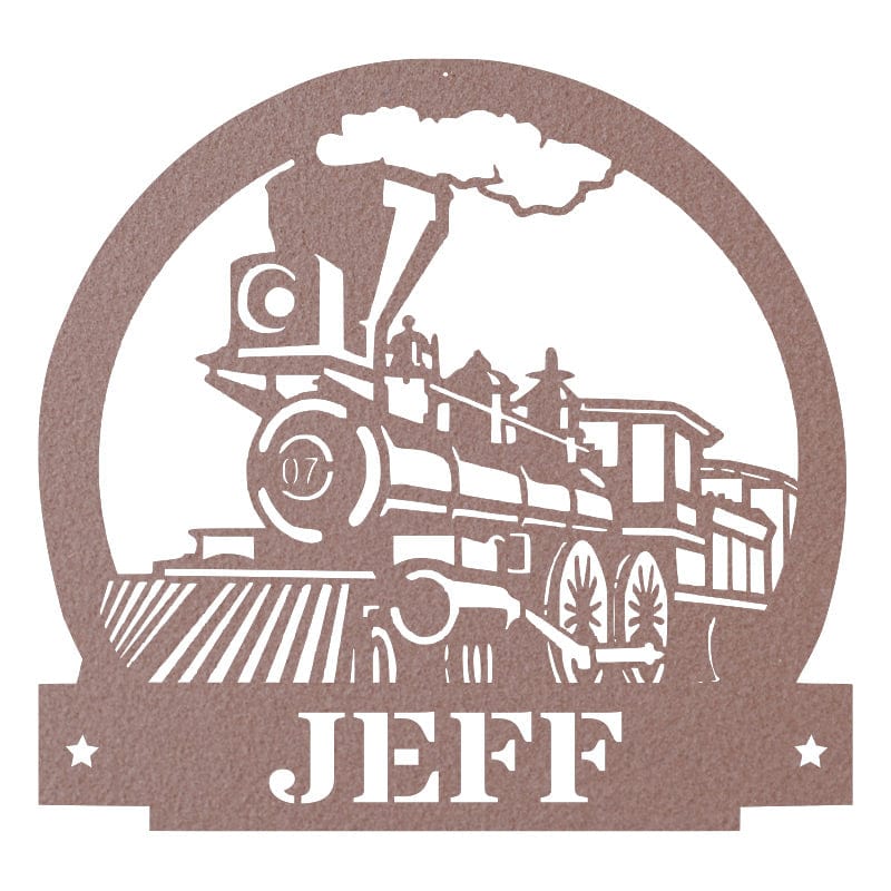 Steam Train Monogram Metal Sign