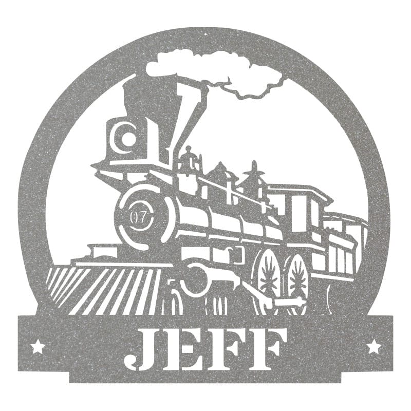 Steam Train Monogram Metal Sign