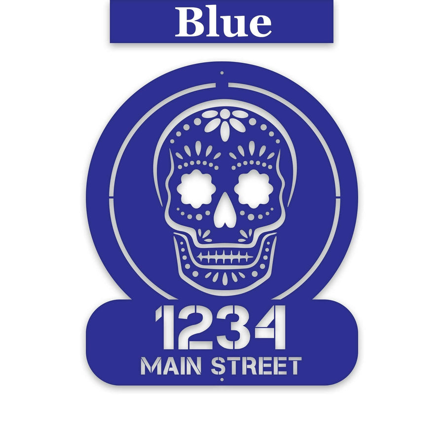 Sugar Skull Address Personalized Metal Sign