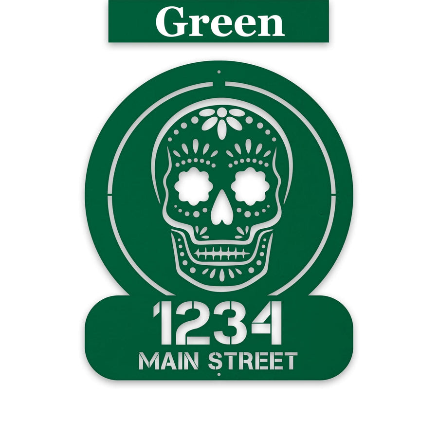 Sugar Skull Address Personalized Metal Sign