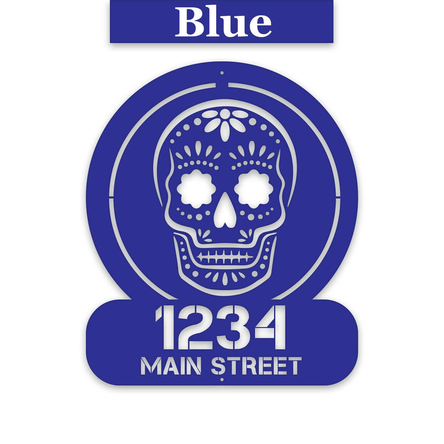 Sugar Skull Address Personalized Metal Sign