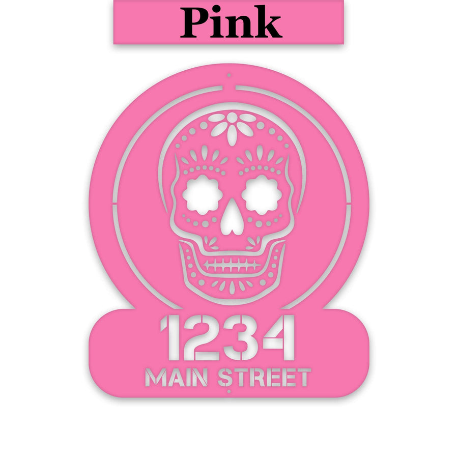 Sugar Skull Address Personalized Metal Sign