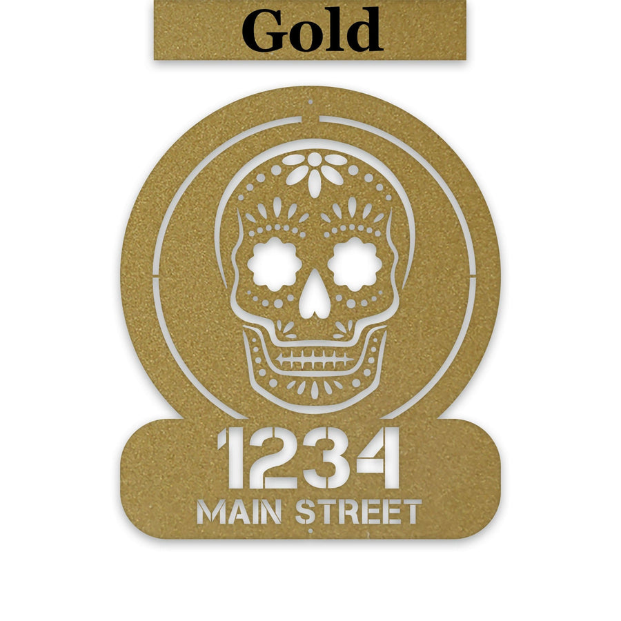 Sugar Skull Address Personalized Metal Sign