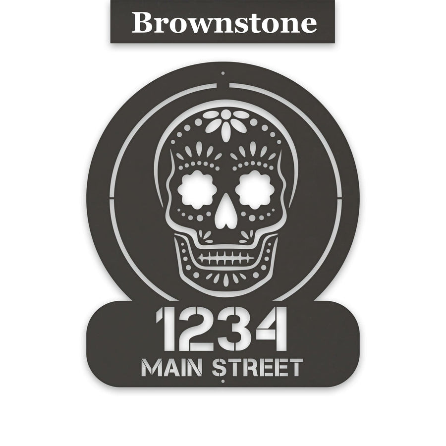 Sugar Skull Address Personalized Metal Sign