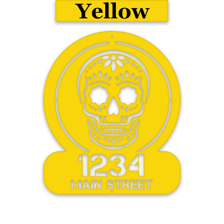 Sugar Skull Address Personalized Metal Sign
