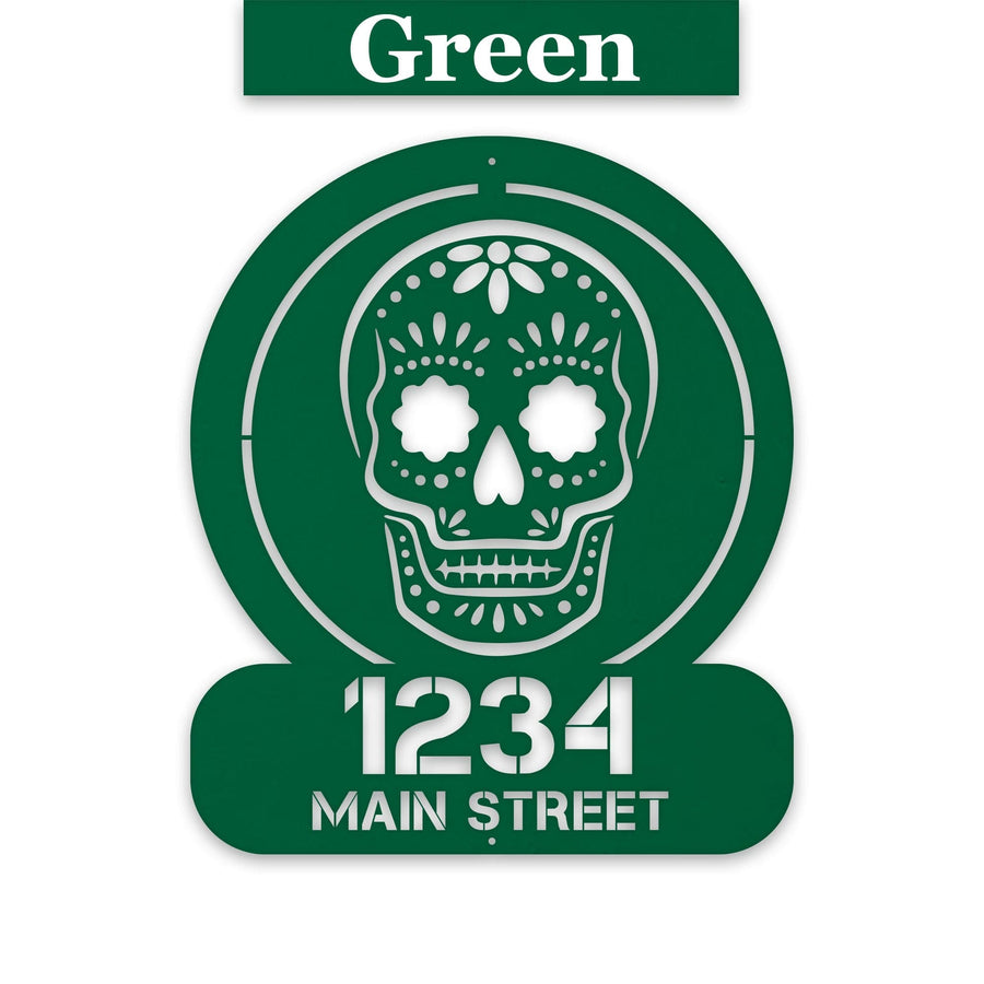 Sugar Skull Address Personalized Metal Sign