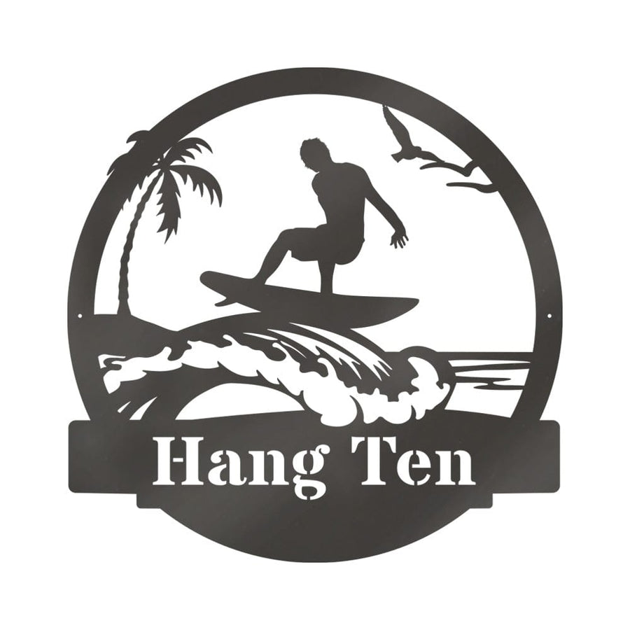 Surfer Guy Monogram Metal Sign