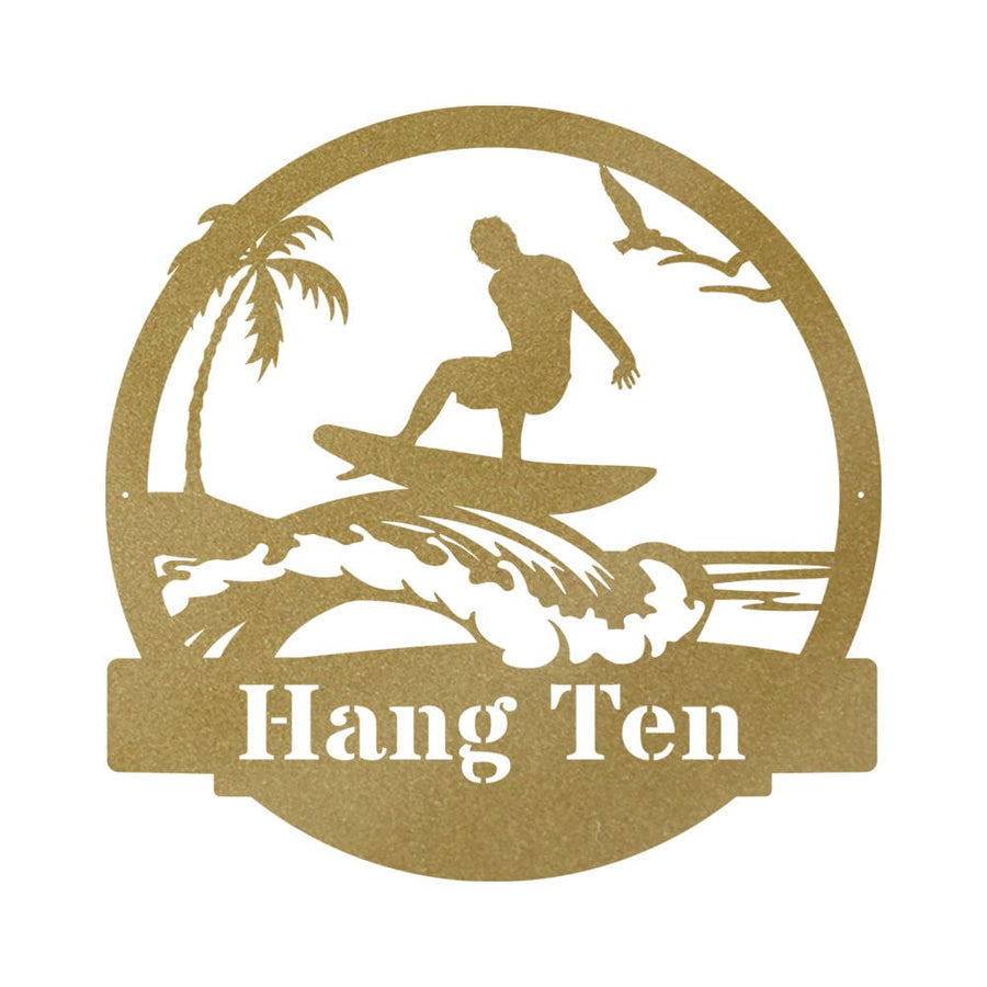 Surfer Guy Monogram Metal Sign