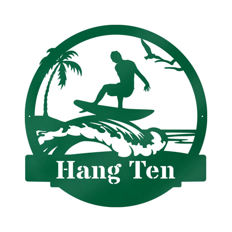 Surfer Guy Monogram Metal Sign