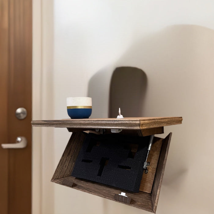 Hidden Gun Storage Gun Storage Concealment Shelf Secure Hidden Compartment Storage Shelf Yet Quickly Accessible Special Walnut