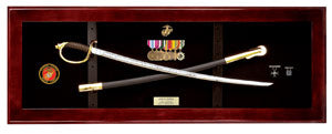 USMC NCO Sword Display Case, Sword Display Frame., , The Military Gift Store, USMC Sword Case