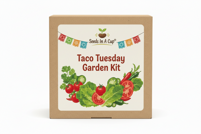 Taco Tuesday Garden Kit | Tomato, Cilantro, Lettuce & Jalapeno Pepper | Seeds In A Cup®