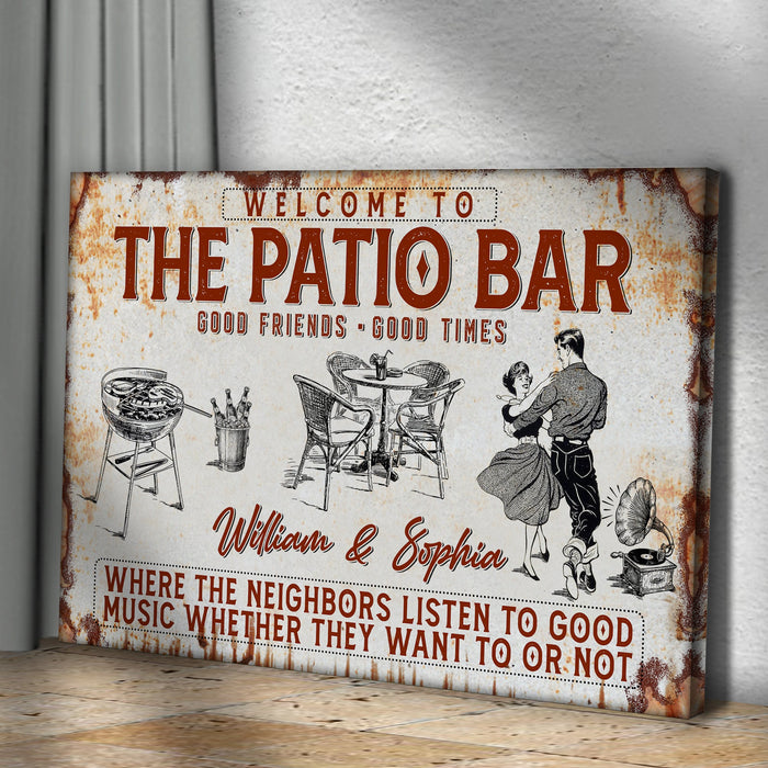 Welcome To The Patio Bar Sign Ii