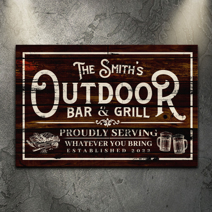 Family Outdoor Bar And Grill Sign Ii