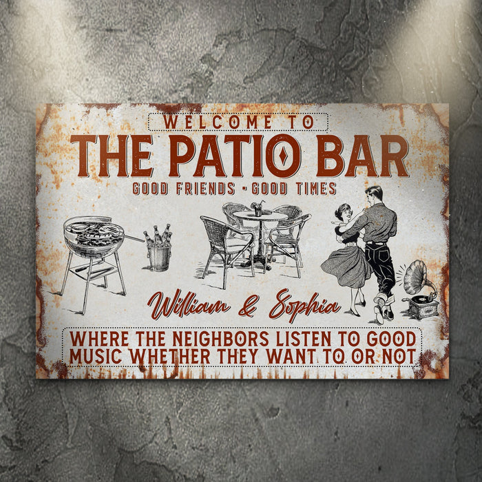 Welcome To The Patio Bar Sign Ii