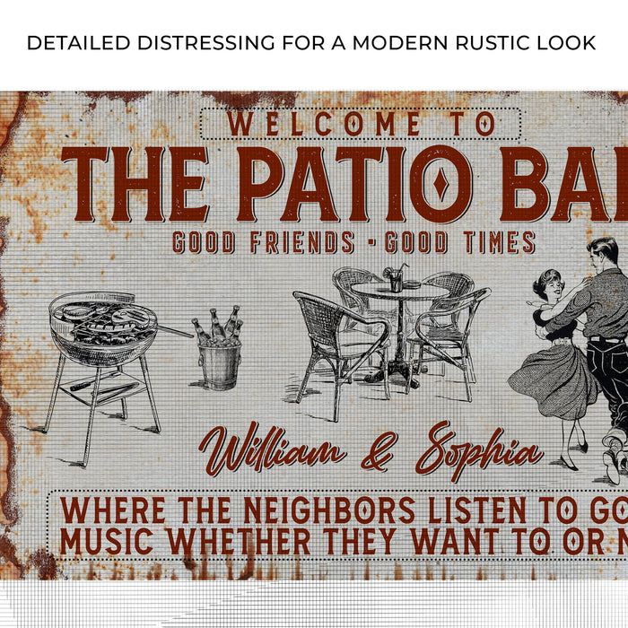 Welcome To The Patio Bar Sign Ii