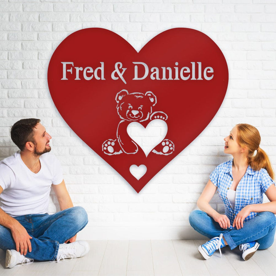 Teddy Bear Monogram Metal Sign