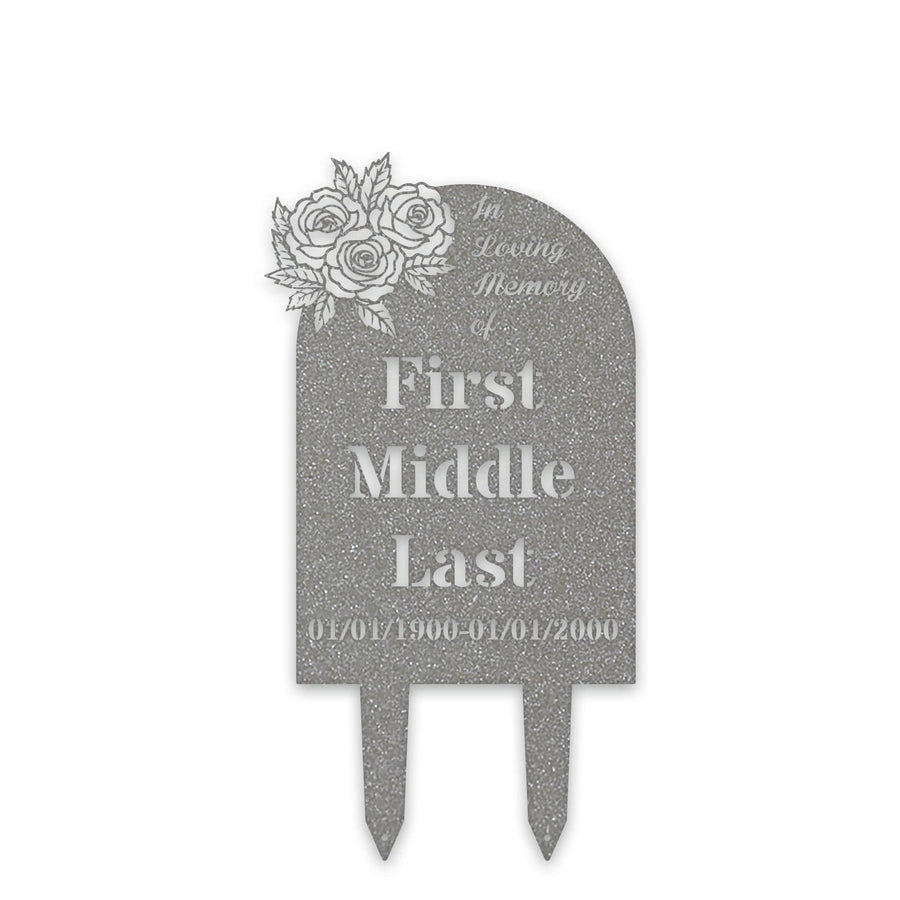 Temporary Memorial or Grave Marker with Roses