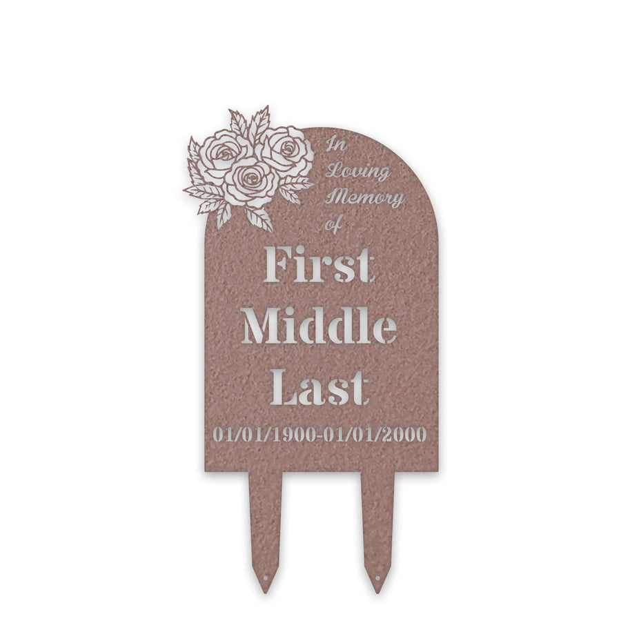 Temporary Memorial or Grave Marker with Roses