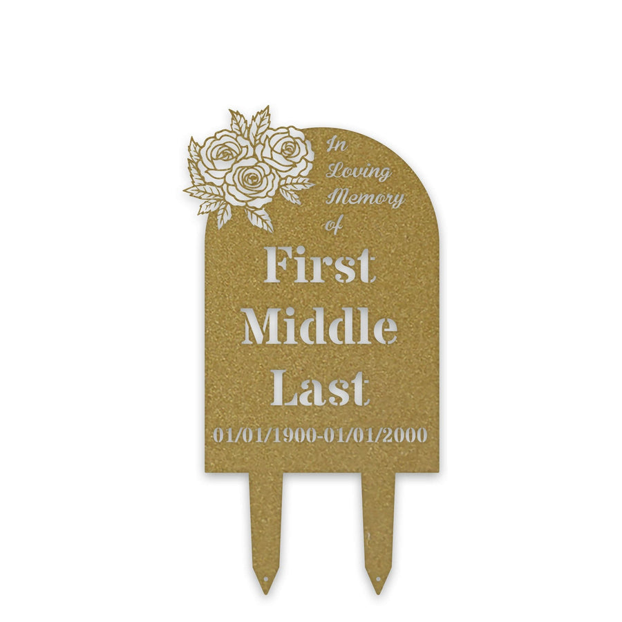 Temporary Memorial or Grave Marker with Roses