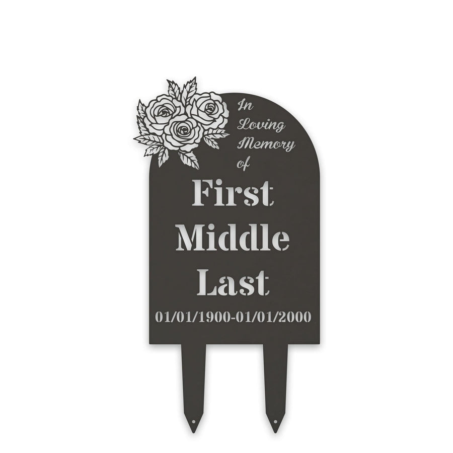 Temporary Memorial or Grave Marker with Roses