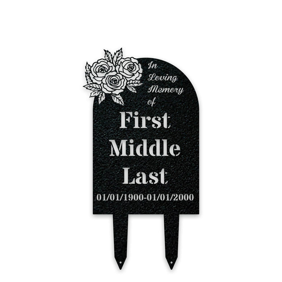 Temporary Memorial or Grave Marker with Roses
