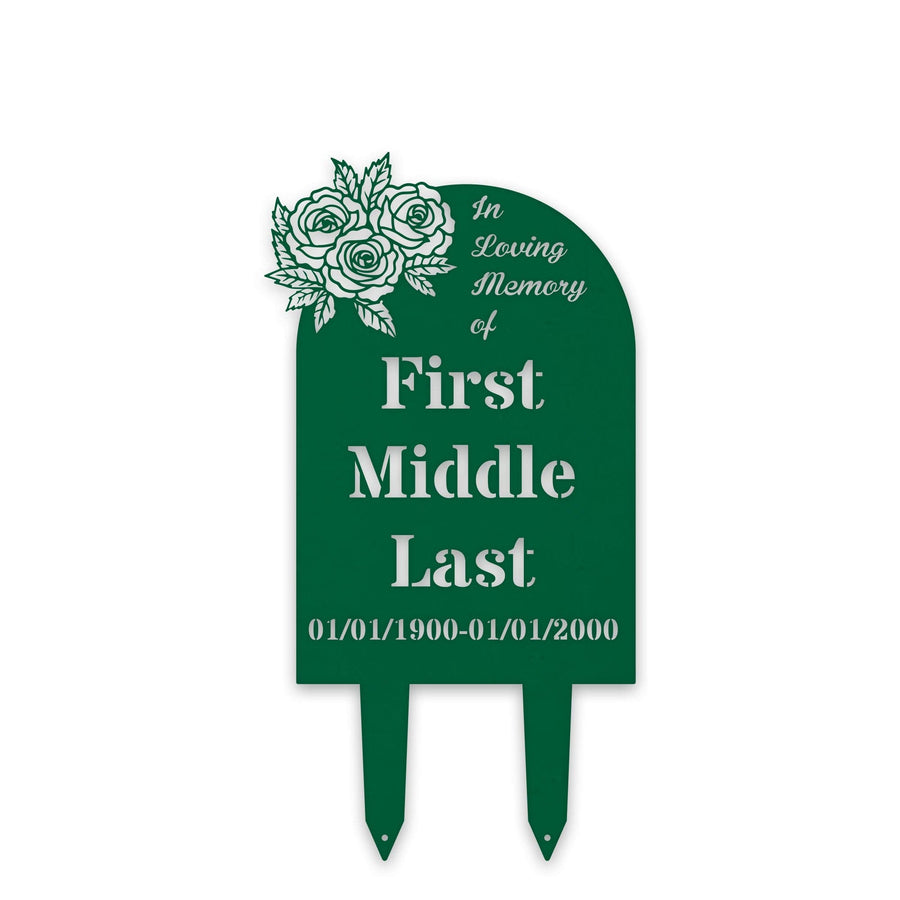 Temporary Memorial or Grave Marker with Roses