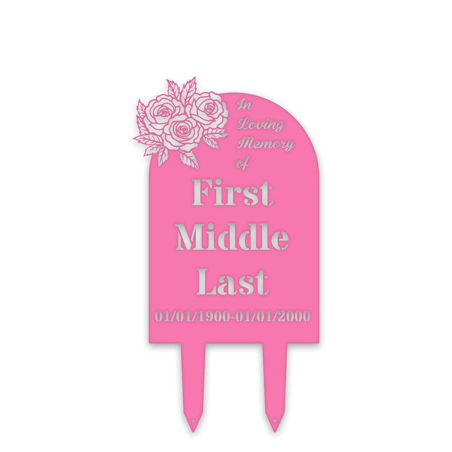Temporary Memorial or Grave Marker with Roses