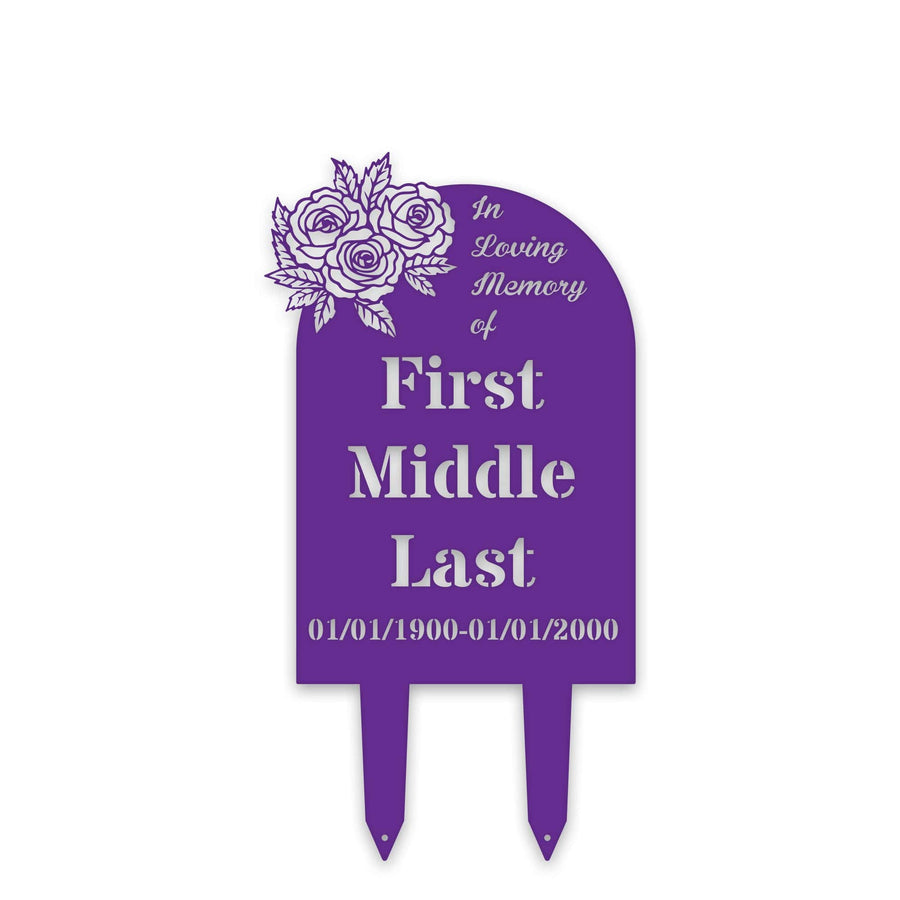 Temporary Memorial or Grave Marker with Roses