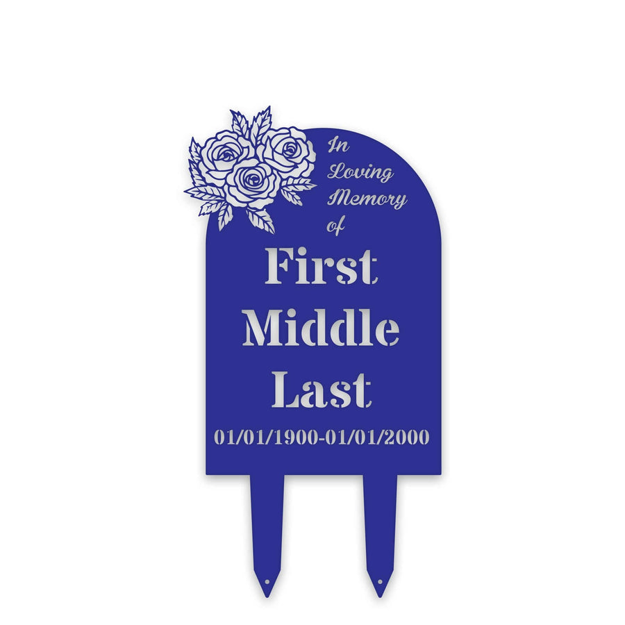 Temporary Memorial or Grave Marker with Roses