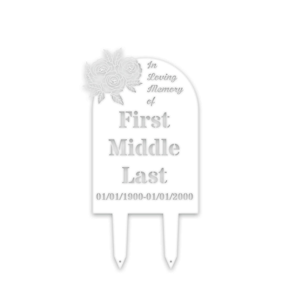 Temporary Memorial or Grave Marker with Roses