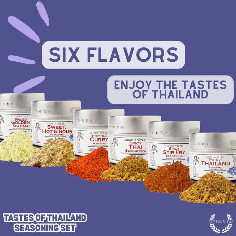 Thai Seasoning Gift Set - Tastes of Thailand - Artisanal Spice Blends Six Pack Collections & Gift Sets Gustus Vitae