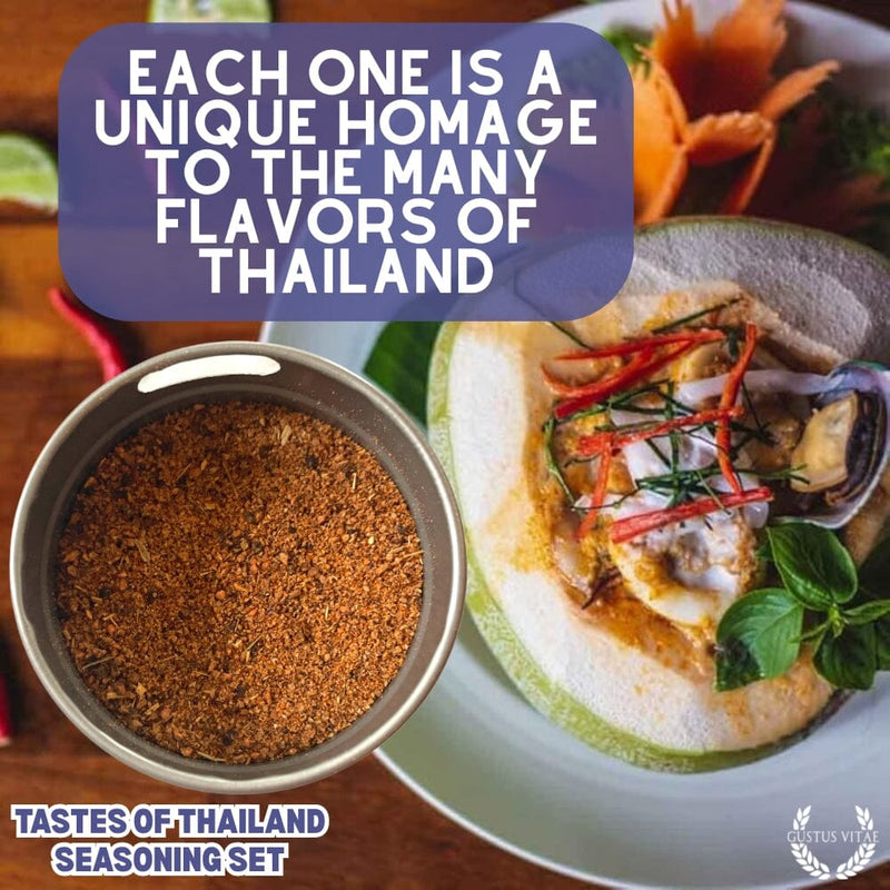 Thai Seasoning Gift Set - Tastes of Thailand - Artisanal Spice Blends Six Pack Collections & Gift Sets Gustus Vitae