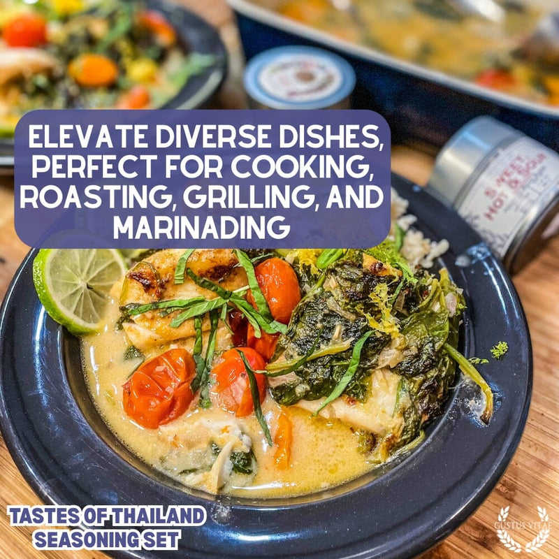 Thai Seasoning Gift Set - Tastes of Thailand - Artisanal Spice Blends Six Pack Collections & Gift Sets Gustus Vitae