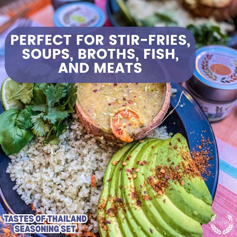 Thai Seasoning Gift Set - Tastes of Thailand - Artisanal Spice Blends Six Pack Collections & Gift Sets Gustus Vitae