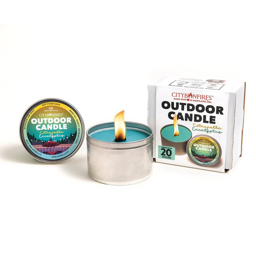 Citronella and eucalyptus candle with labeled lid and box